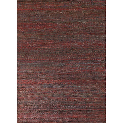 Multi-Color Moroccan Area Rug Handmade Jute Carpet - 7'9"x 9'9"