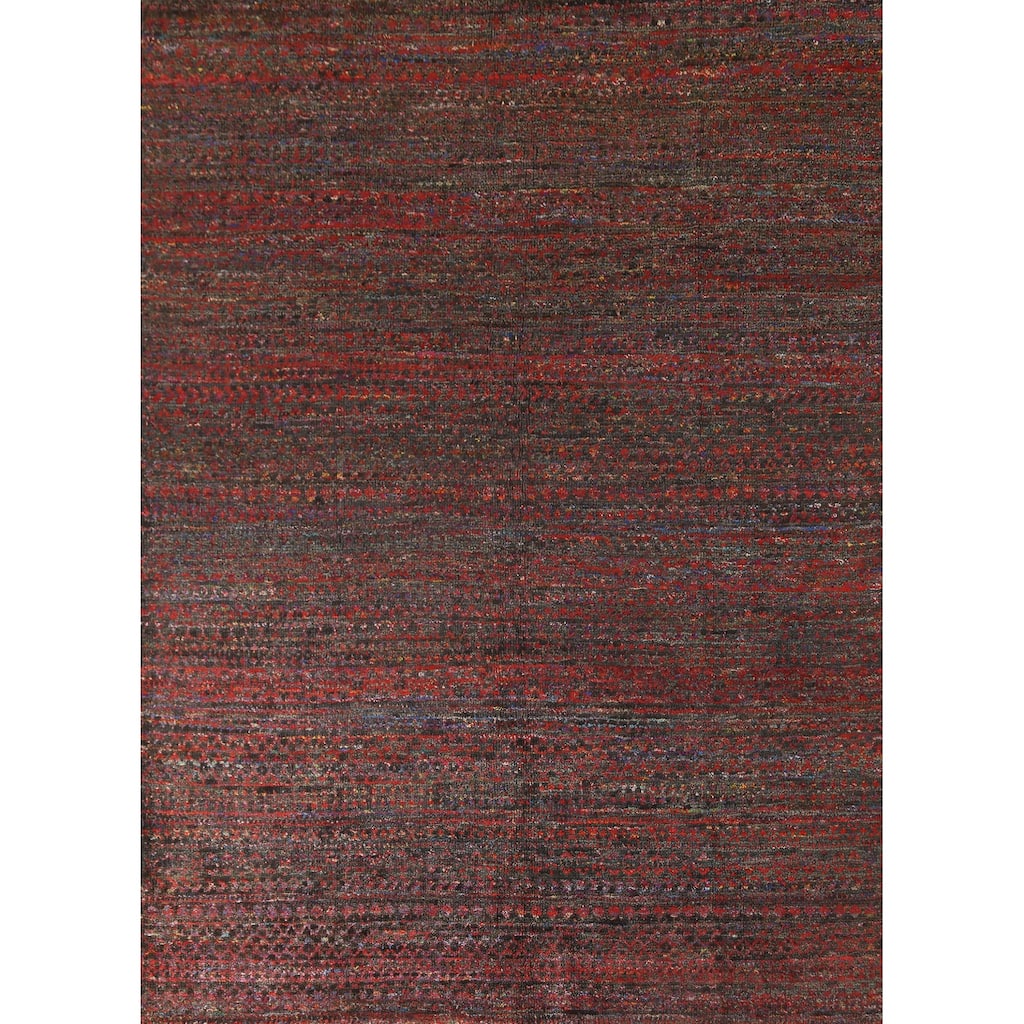 Multi-Color Moroccan Area Rug Handmade Jute Carpet - 7'9"x 9'9"
