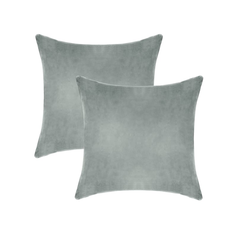 A1HC Pack of 2 Velvet Throw Pillow Covers, Hidden Zipper Closure - 22x22 Inches - Dove Grey