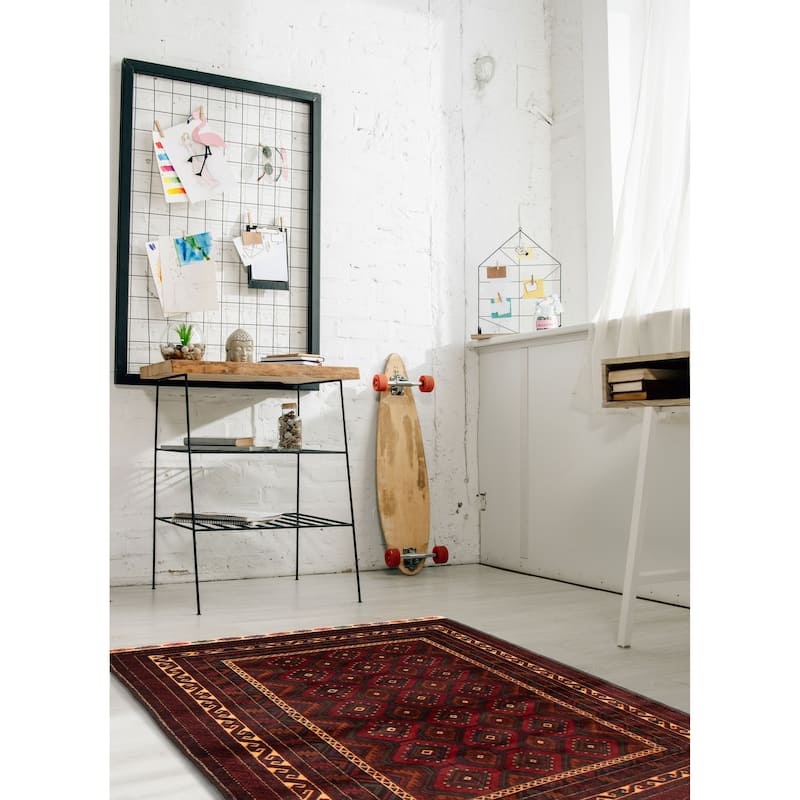 Teimani Red Rug 4'1" x 6'7" - 4'1 x 6'7