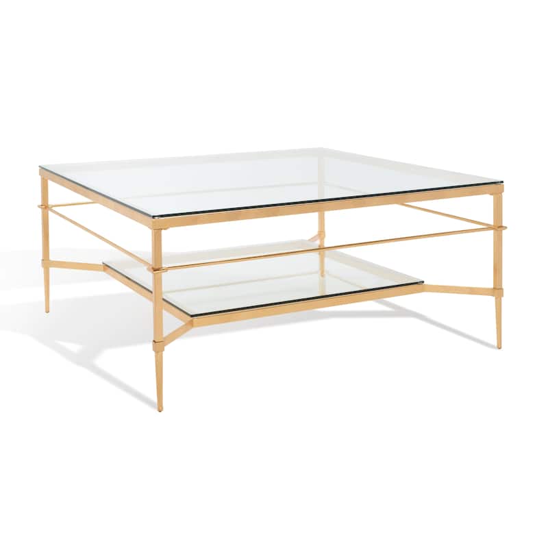 SAFAVIEH Couture Zilpha Cocktail Table - 43 In W x 43 In D x 20 In H - 43Wx43Dx20H - Gold
