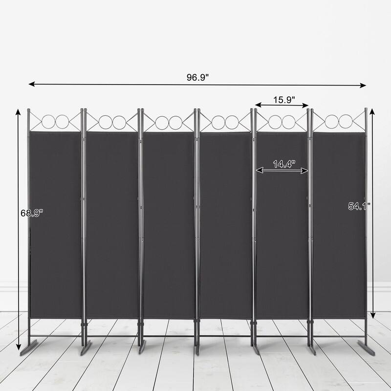 6FT Top With Shape Polyester Cloth Plastic Feet Carbon Steel Frame Foldable Screen