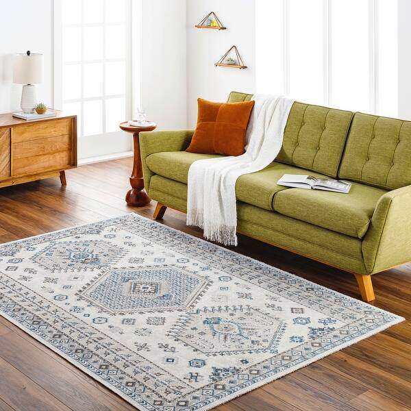slide 2 of 25, Artistic Weavers Basel Traditional Medallion Area Rug 2' 1" x 3' 9" - Beige/Blue