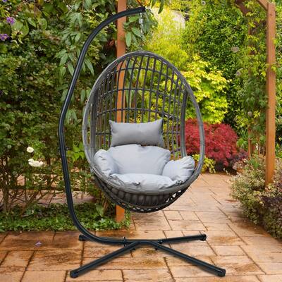 Aoodor Hammock Steel Stand Only C-Stand for Hanging Hammock Chairs - 300 Pound Capacity - N/A