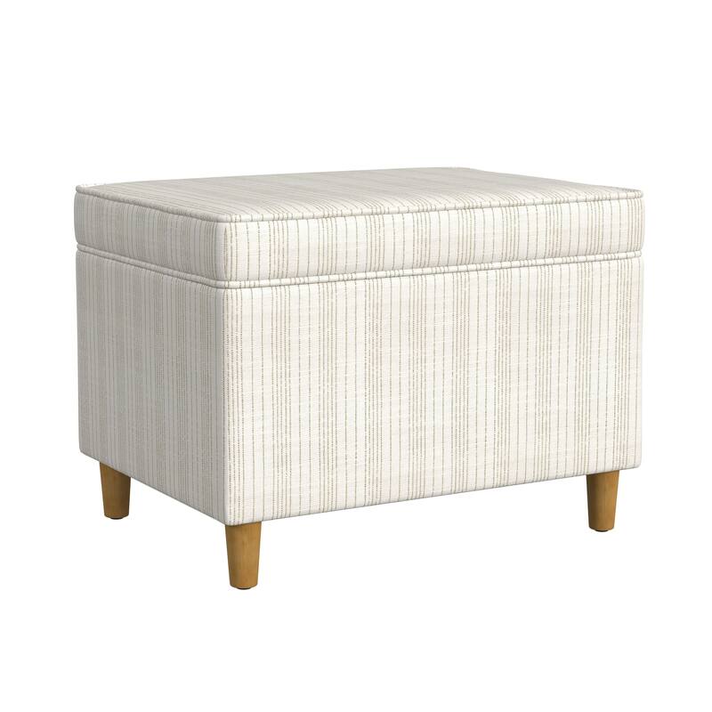 Dinah 24" Storage Ottoman with Cone Wood Legs