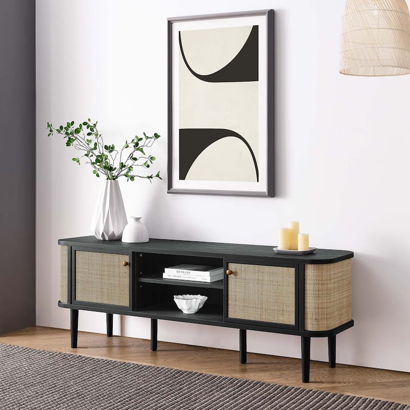 Miramar 60'' Wood TV Stand - Black
