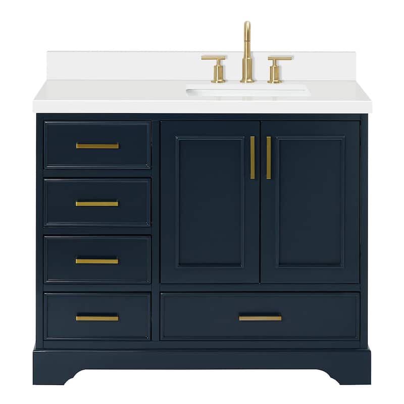 Ariel M043SRWQRVO Stafford 43" Free Standing Single Basin Vanity Set - Midnight Blue - Painted