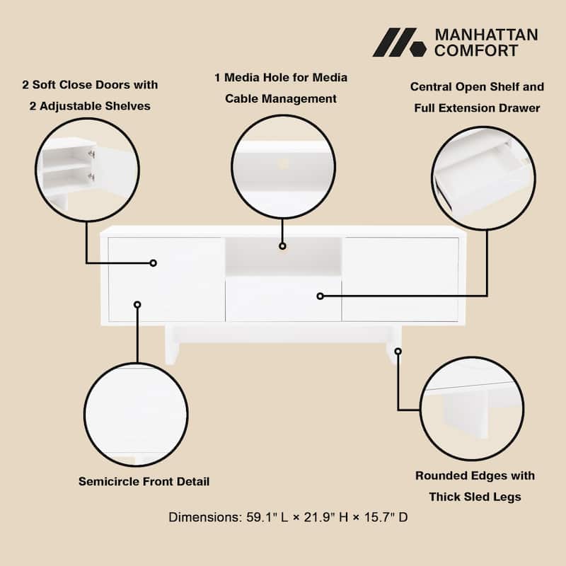 Manhattan Comfort Ella 59" TV Stand