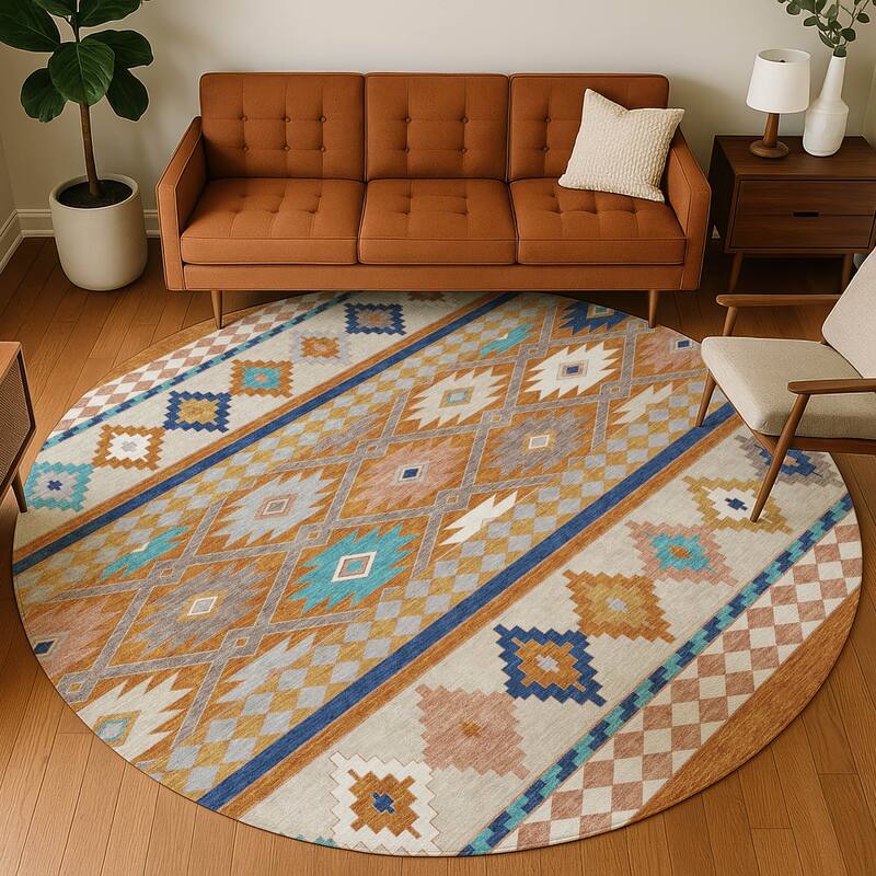 Machine Washable Indoor/ Outdoor Global Clemente Chantille Rug