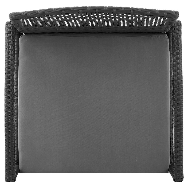 Manhattan Comfort Noli Steel Rattan 3-Piece Patio Conversation Set with Cushions