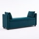 preview thumbnail 4 of 72, Velvet/Leather Storage Bench for Bedroom,End of Bed Bench for King Size Bed, Modern Upholstered Long Ottoman Bench for Entryway 55" Wide - Teal