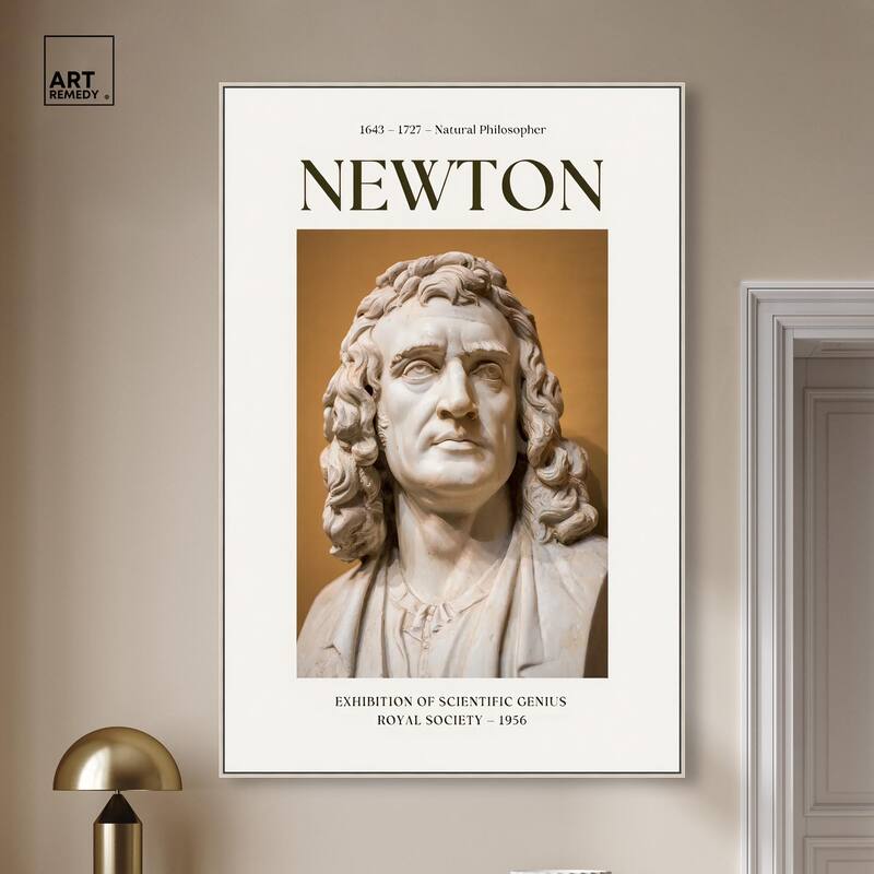 Newton's Likeness in Marble Canvas by Art Remedy