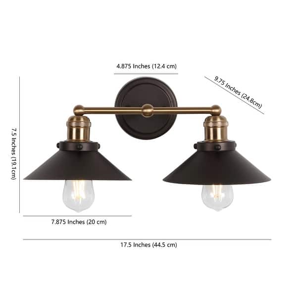 dimension image slide 19 of 22, JONATHAN Y Florence Metal Shade Sconce
