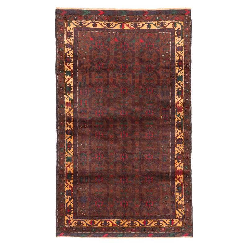 ECARPETGALLERY Hand-knotted Teimani Brown Wool Rug - 3'7 x 5'10