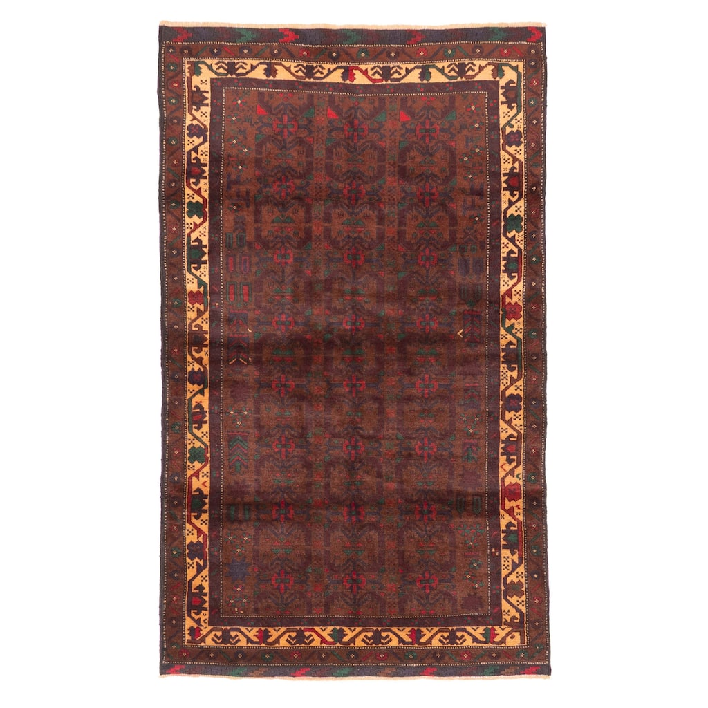 ECARPETGALLERY Hand-knotted Teimani Brown Wool Rug - 3'7 x 5'10