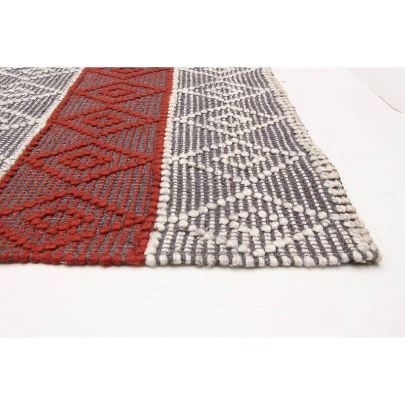 ECARPETGALLERY Braid weave Sienna Grey Wool Rug - 5'0 x 8'0