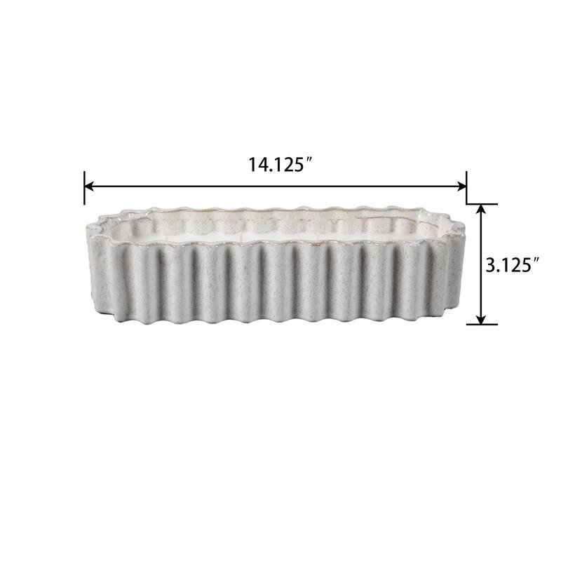 14.13in Ribbed Ceramic Ledge Candle - 31.5oz Santal