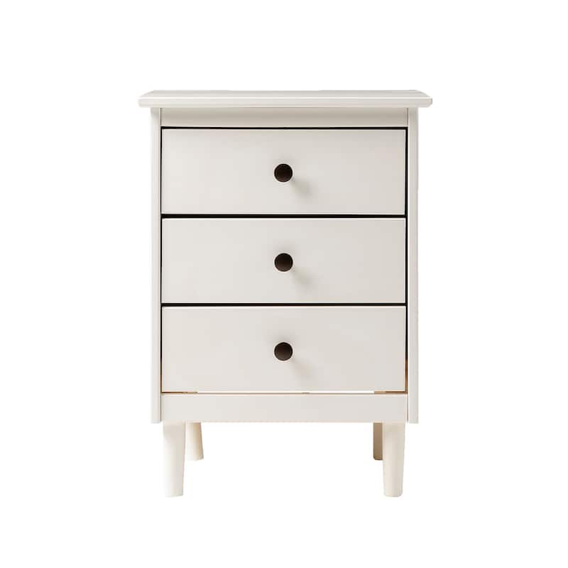 Walker Edison Bullrushes Solid Wood 3-Drawer Nightstand