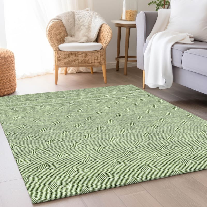 Premium Washable Super Soft Modern Arrow Mayfield Rug - Green - 5' x 7'6"