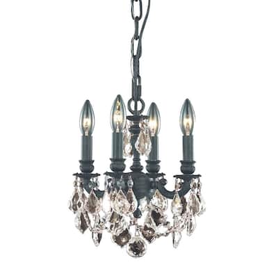 Elegant Lighting 9104D10-GT/RC Lillie 4 Light 10" Wide Crystal
