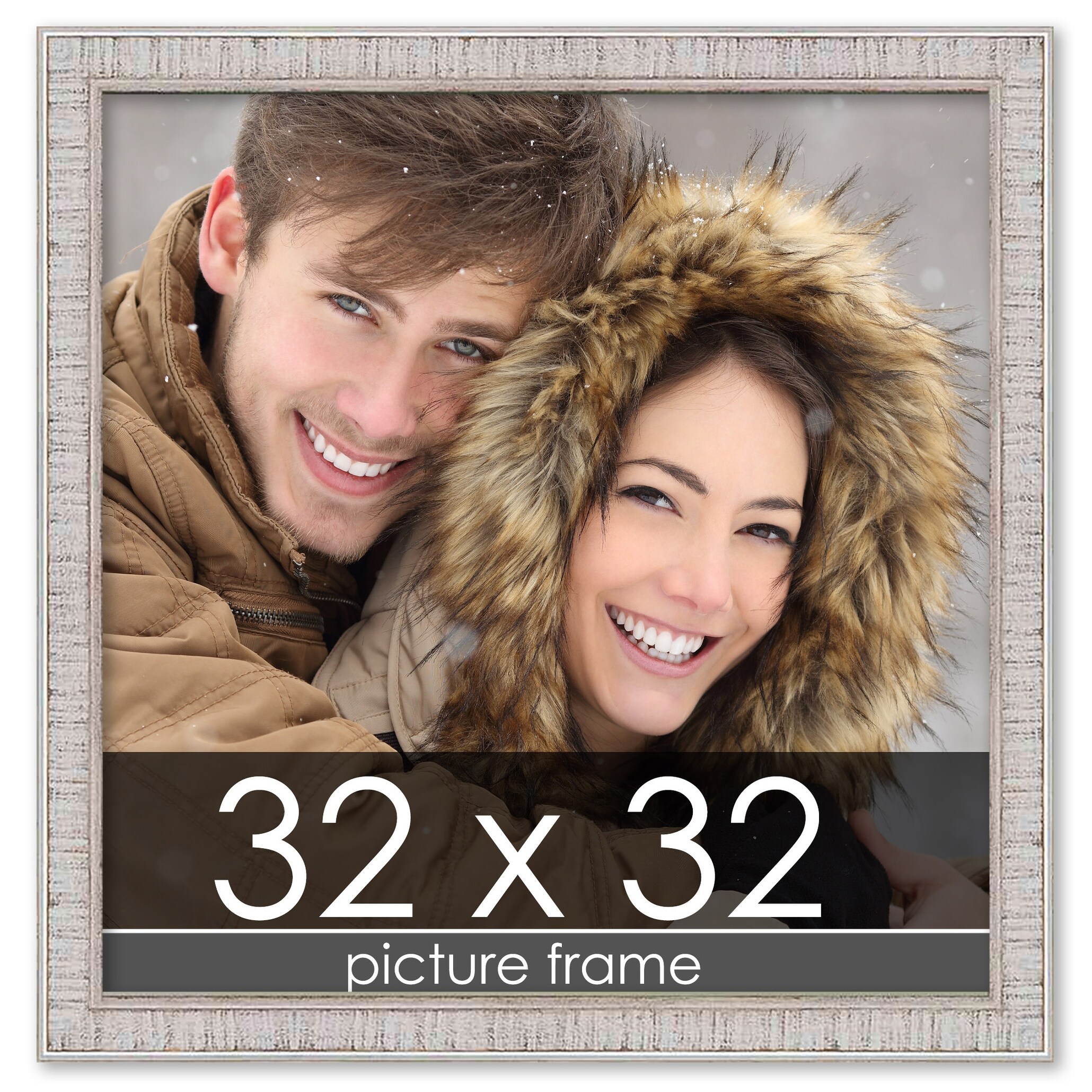 Posterpalooza | 32x32 Shabby Chic White Picture Frame - Uv