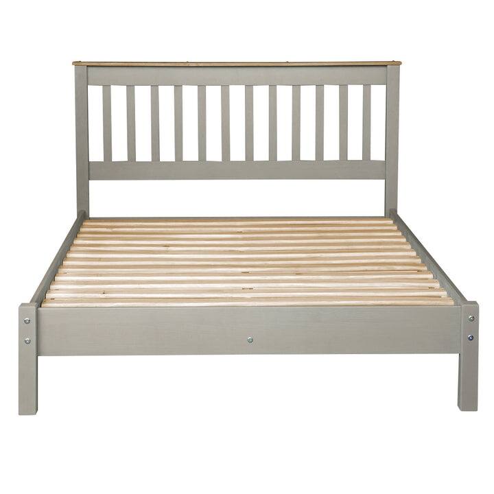 Wood Slatted Full Double Size Bed Corona Collection | Furniture Dash