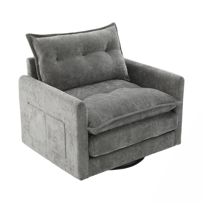 Chenille Swivel Accent ArmChair