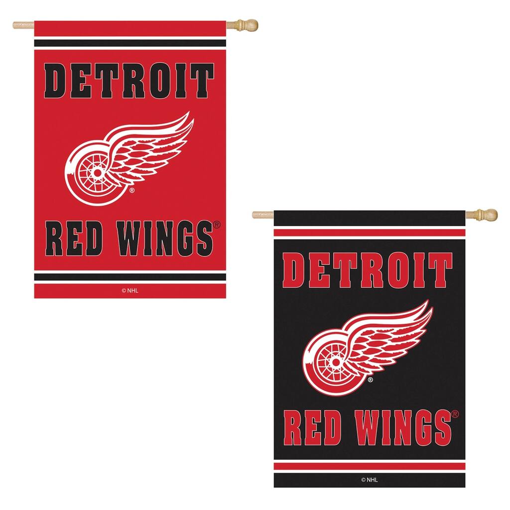 Embossed Suede Flag, House Size, Detroit Red Wings