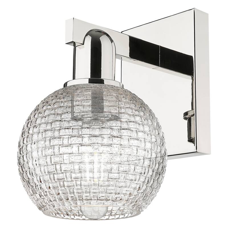 Innovations Lighting Endless Possibilities Arcadia - Athens - 1 Light 6" Basketweave Sconce - Polished Nickel