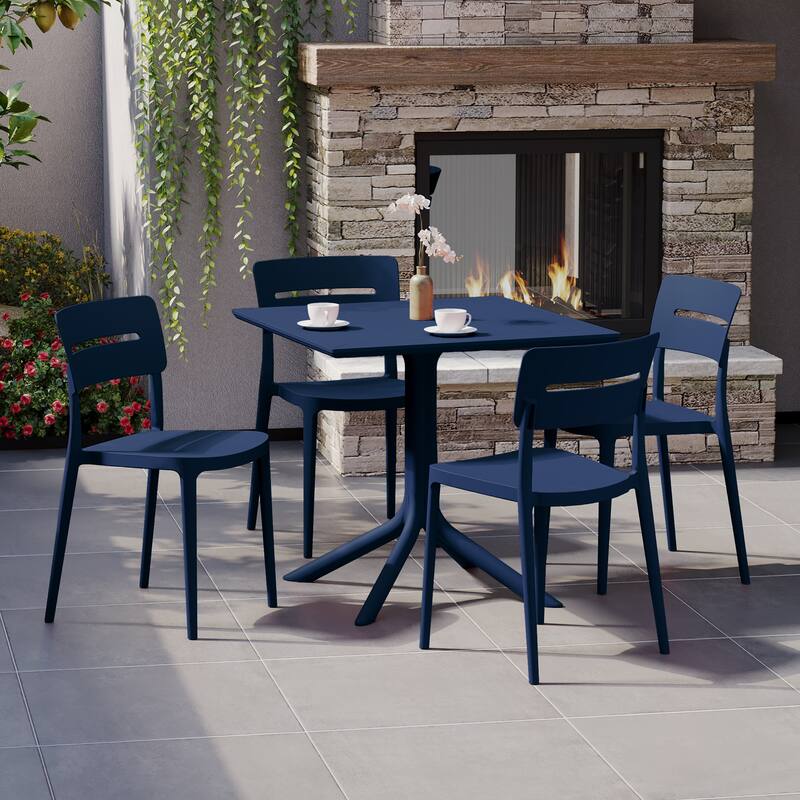Frond and Form 4-Person Outdoor Square Dining Set