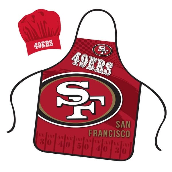 slide 2 of 3, NFL Apron & Chef Hat Set, with Large Team Logo - San Francisco 49ers - 31" x 25"