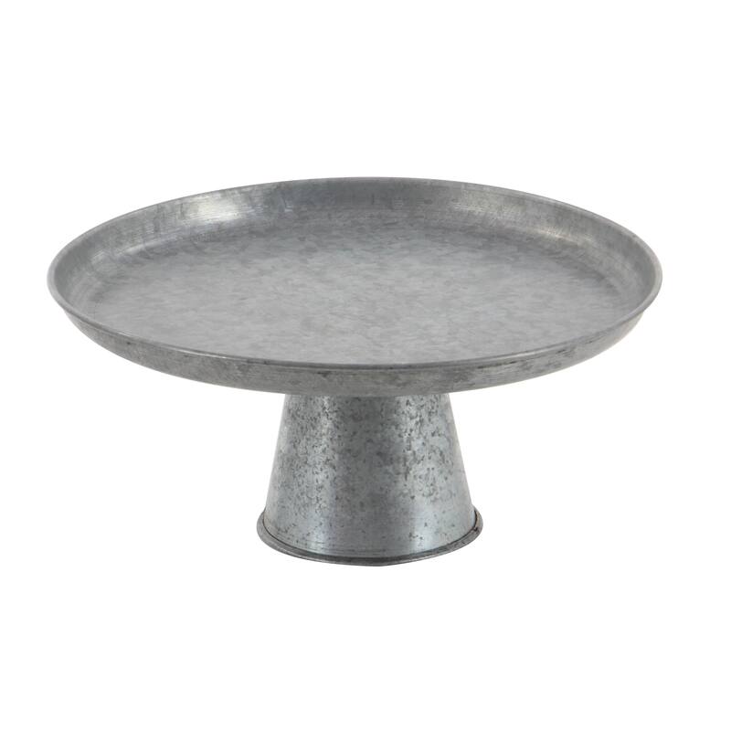 Metal Galvanized Cake Stand - Gray - Roche River Decor
