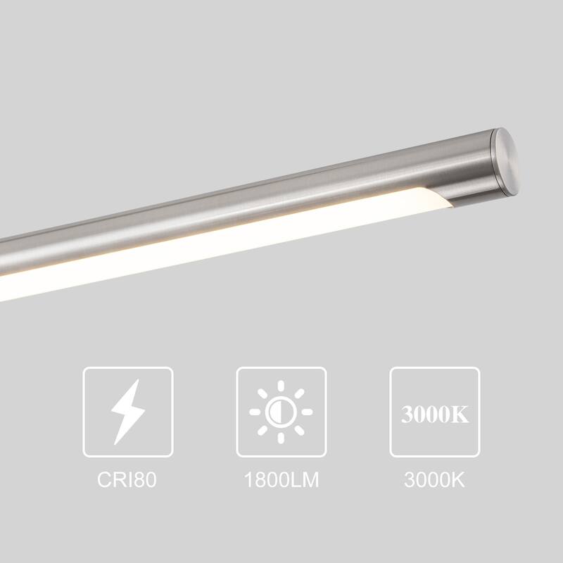 Modern Minimalist 3-Light LED Linear Chandelier Kitchen Island Pendant Light - 47.2"