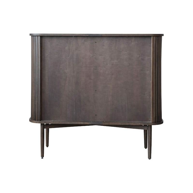 Reclaimed Wood and Oak Wood Cabinet with Accordion Doors - 15.8"L x 43.3"W x 39.4"H