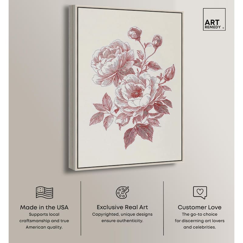 Breezy Red Pencil Blooms Canvas by Art Remedy