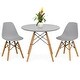 Thumbnail 3, 2xhome Set of 2 Light Grey Modern Kids Toddler Size Molded Plastic Armless Chair for Children's Room Natural Wood Eiffel Legs. Changes active main hero.
