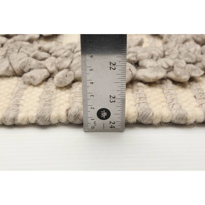 ECARPETGALLERY Braid weave Sienna Cream Wool Rug - 5'2 x 7'9