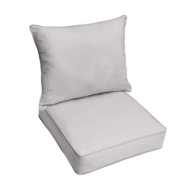 Sorra Home Outdoor Corded Deep Seating Pillow and Cushion Set - 30 in W x 27 in D x 5 in H - Cast Pumice Up