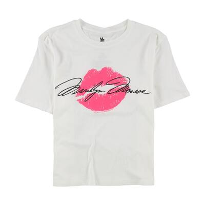 Junk Food Womens Cropped Marilyn Kiss Graphic T-Shirt
