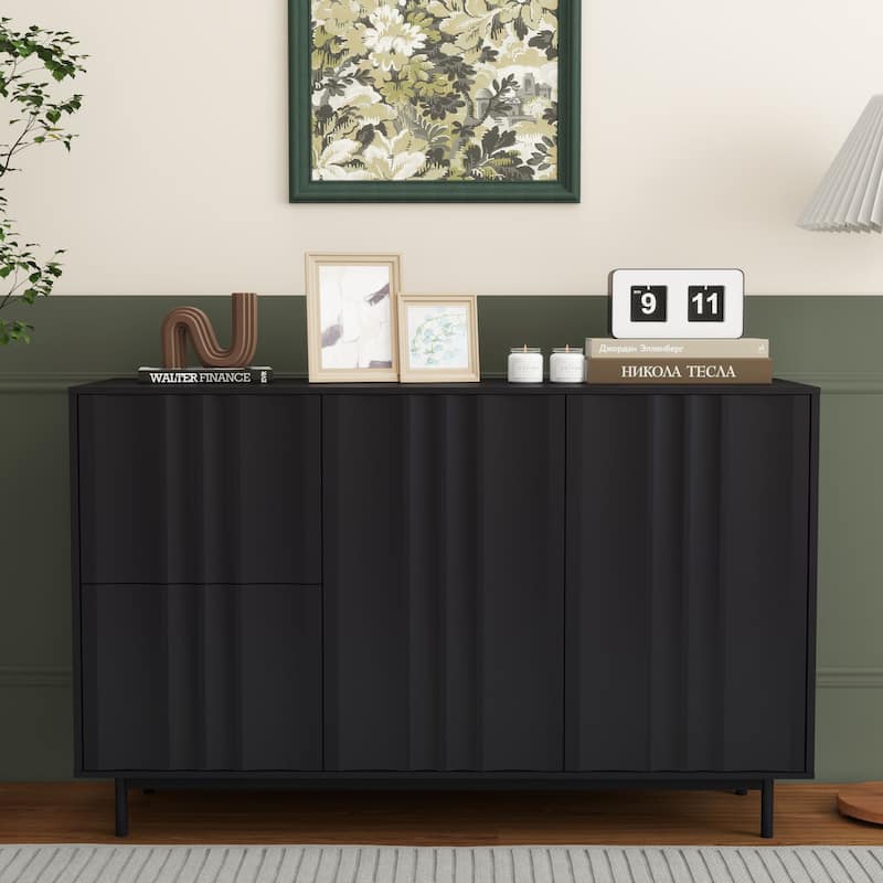 Wave pattern sideboard - Black