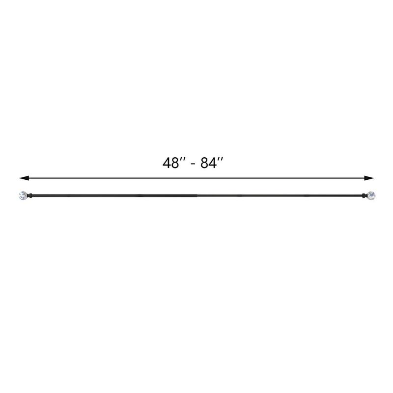 Acroma Adjustable Steel Single Curtain Rod with White Globe Ball Finial