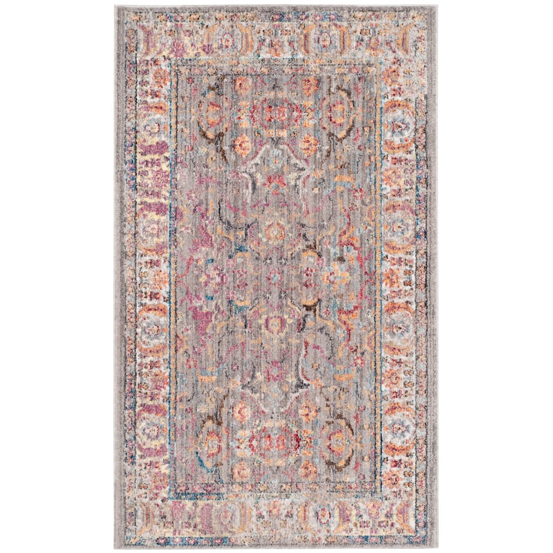SAFAVIEH Bristol Yseult Vintage Boho Oriental Polyester Rug - 4' x 6' - Grey/Light Grey