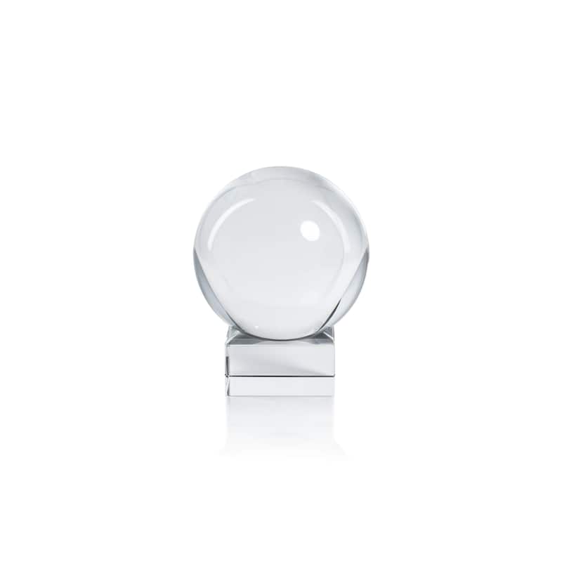 Sakinah Decorative Crystal Glass Orb on Base - Clear - Small