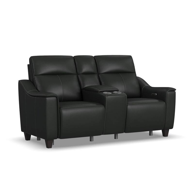 Sonesta Power Reclining Leather Loveseat with Console and Power Headrests