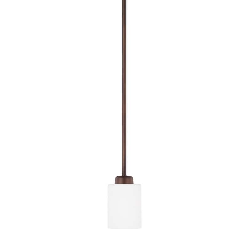 Dixon 1-light Pendant w/ Soft White Glass - Bronze