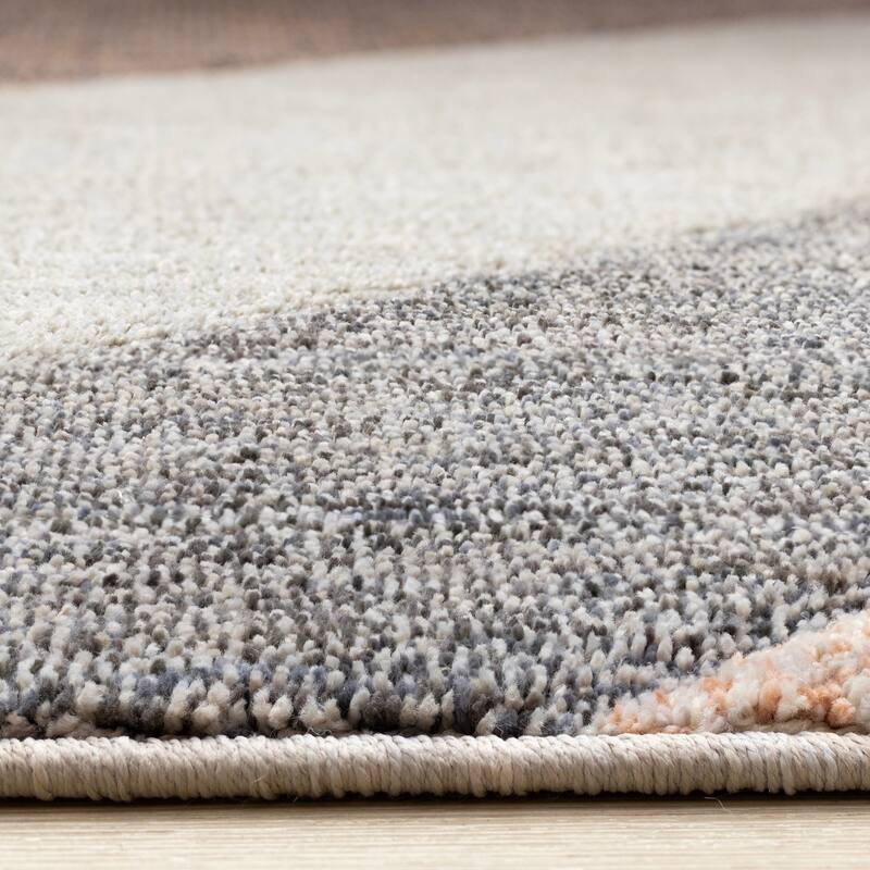 Caro Collection - Recycled Polyester Geometric Pink Taupe Area Rug