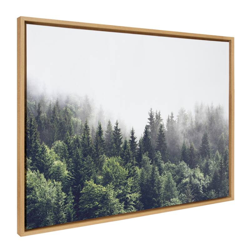 Kate and Laurel Sylvie Fog Framed Canvas by The Creative Bunch Studio - 28x38 - Plastic - Natural