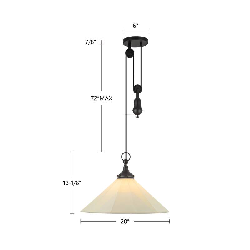 Alora Lighting PD447120 Ellen 20" Wide Pendant with Linen Shade