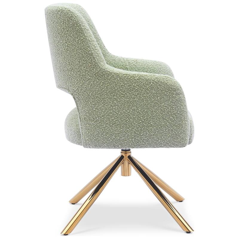 Boucle Polyester Upholstered Swivel Accent Chair - Stain Resistant (Set of 4)