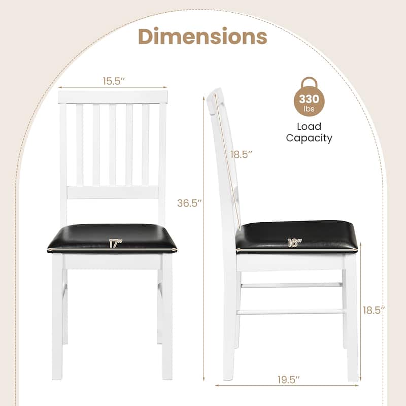 Gymax Dining Chairs Set of 4 w/ Hollowed Backrest Padded Seat & Rubber